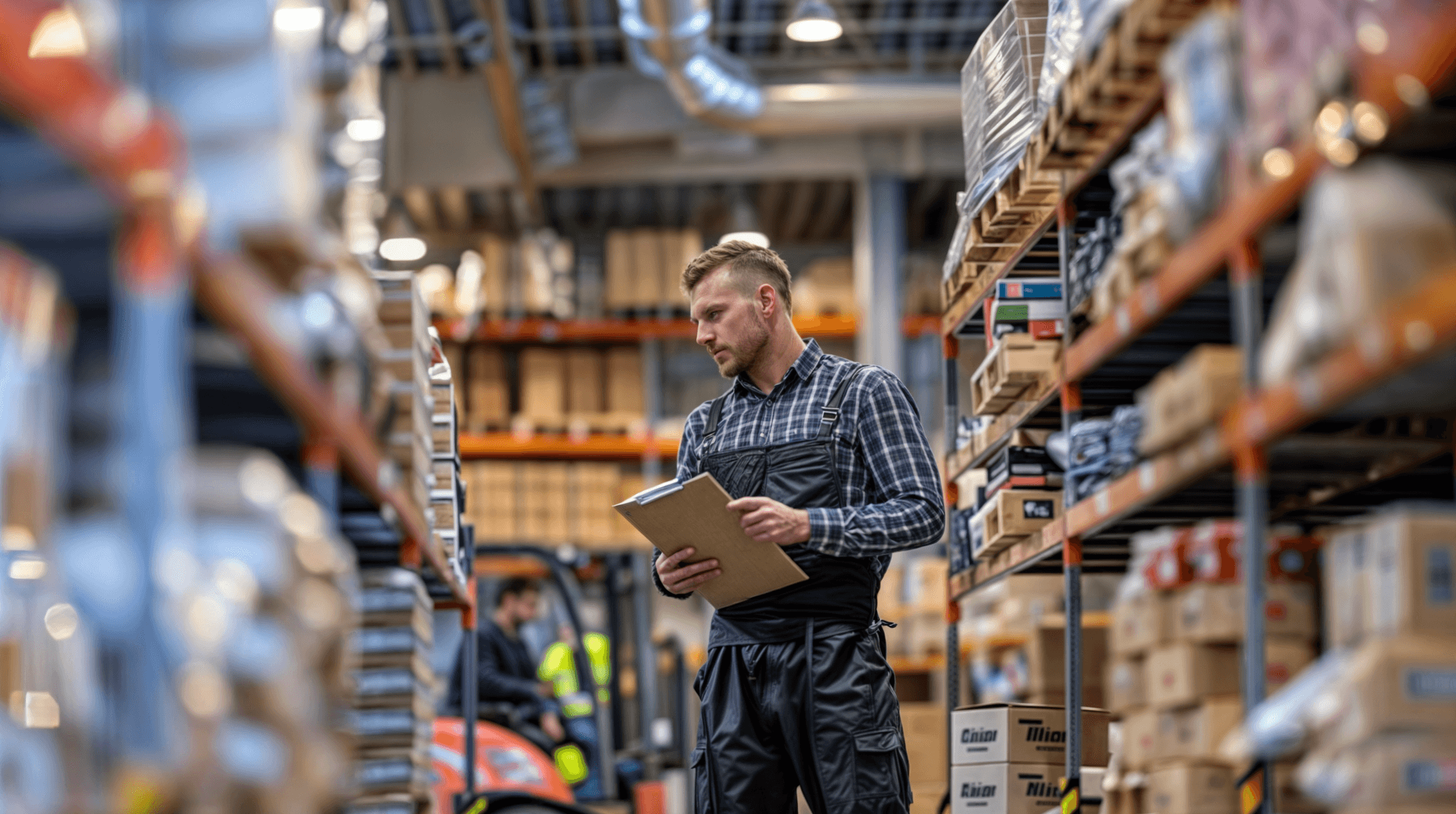 photo of a man working in a warehouse in logistics